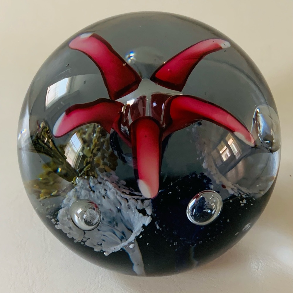 Vintage hand blown glass paperweight